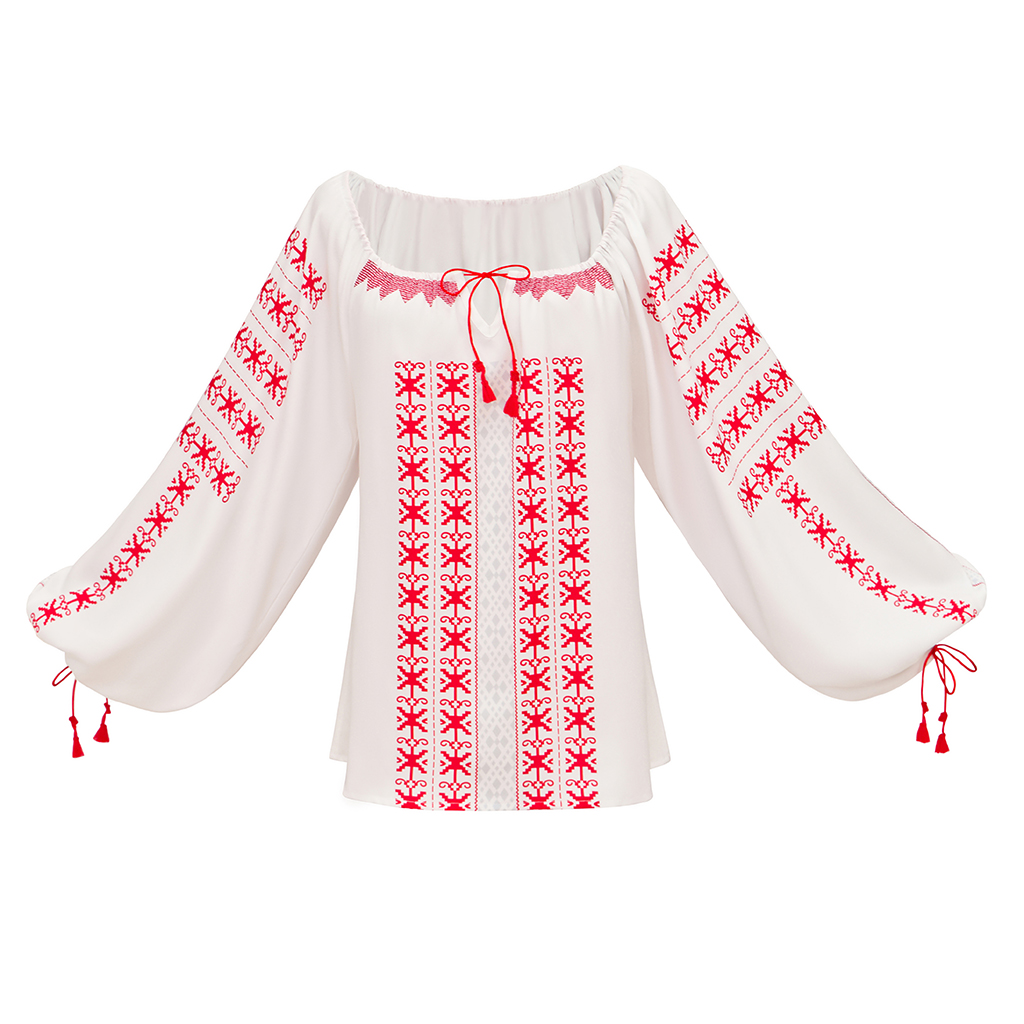Puff Sleeve Blouse - Marion Ravenwood Cosplay Kostüm Kadınlar Vintage