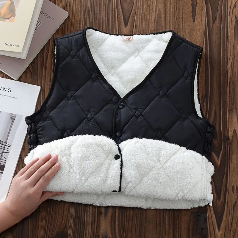 Puffer Vest Fashion Women - Vintage kadınlar dantel-up v yaka kolsuz