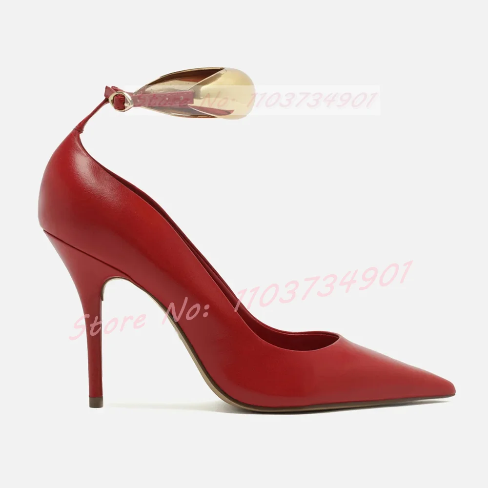 Women Fashion Rings - Altın Yüzük Ayak Bileği Kayışı Pompaları