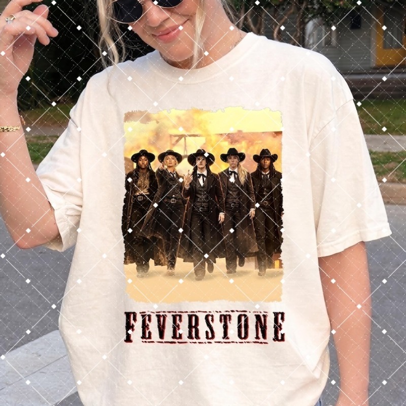 Women'S Fashion Wild West - Western Cowgirls Feverstone Grafik Tişört, Vintage