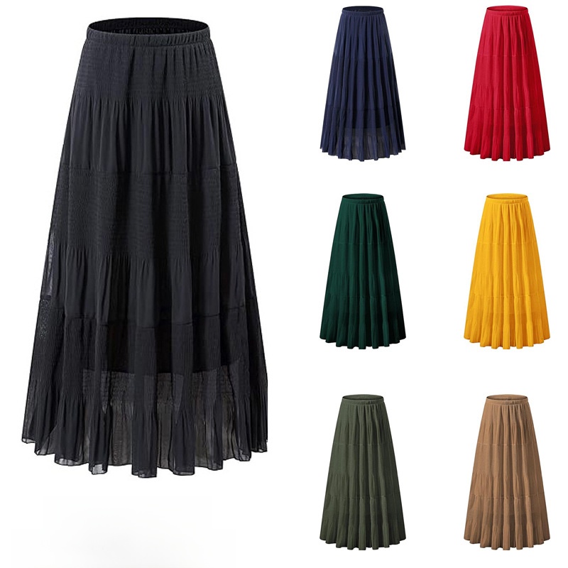 A-Line Skirt Midi - Yüksek Bel A Kesim Uzun Etek