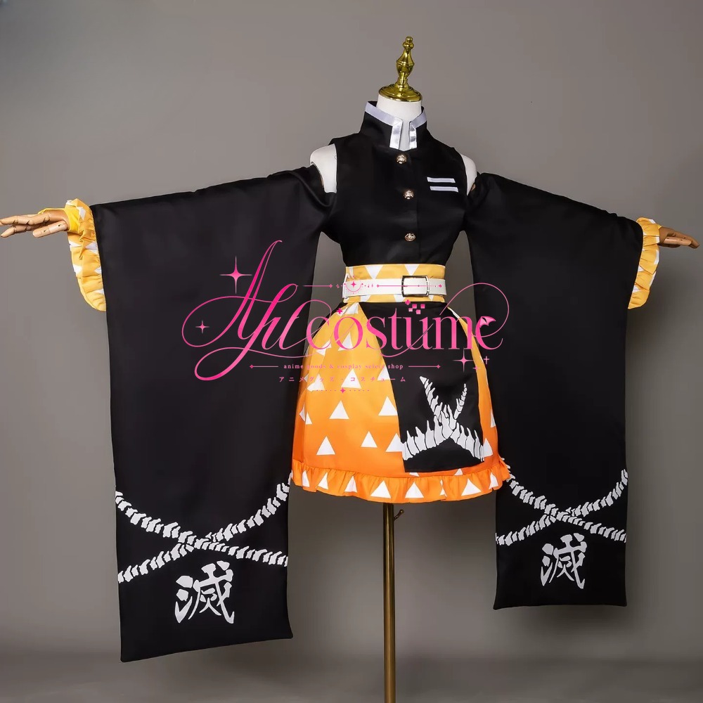 Off Shoulder Top - Kamado Tanjiro Agatsuma Zenitsu Cosplay Kostümü