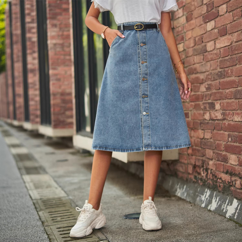 Çok Yönlü Zayıflatıcı Yıkanmış - A-Line Skirt Midi incelemesi ve fiyatı