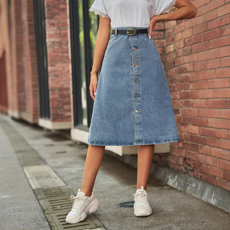 Çok Yönlü Zayıflatıcı Yıkanmış - A-Line Skirt Midi incelemesi ve fiyatı