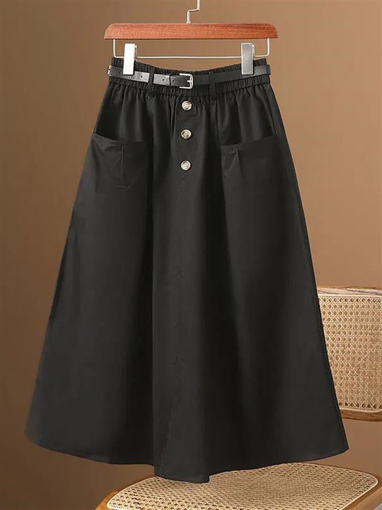 Şık Üç Düğmeli Günlük Midi Ete - A-Line Skirt Midi incelemesi ve fiyatı