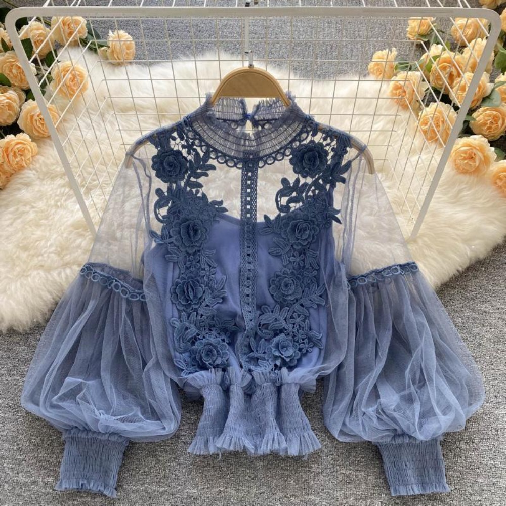 2 adet/takım Dantel Puf Uzun K - Puff Sleeve Blouse incelemesi ve fiyatı