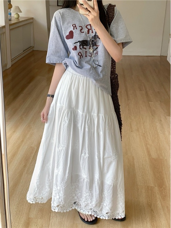 Büyük Beden Yumuşak Stil Beyaz - A-Line Skirt Midi incelemesi ve fiyatı