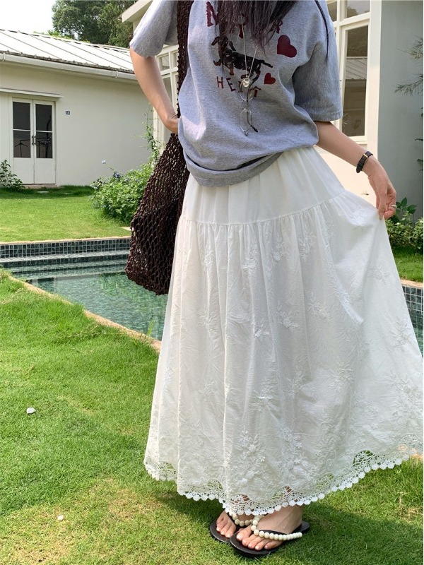 Büyük Beden Yumuşak Stil Beyaz - A-Line Skirt Midi incelemesi ve fiyatı