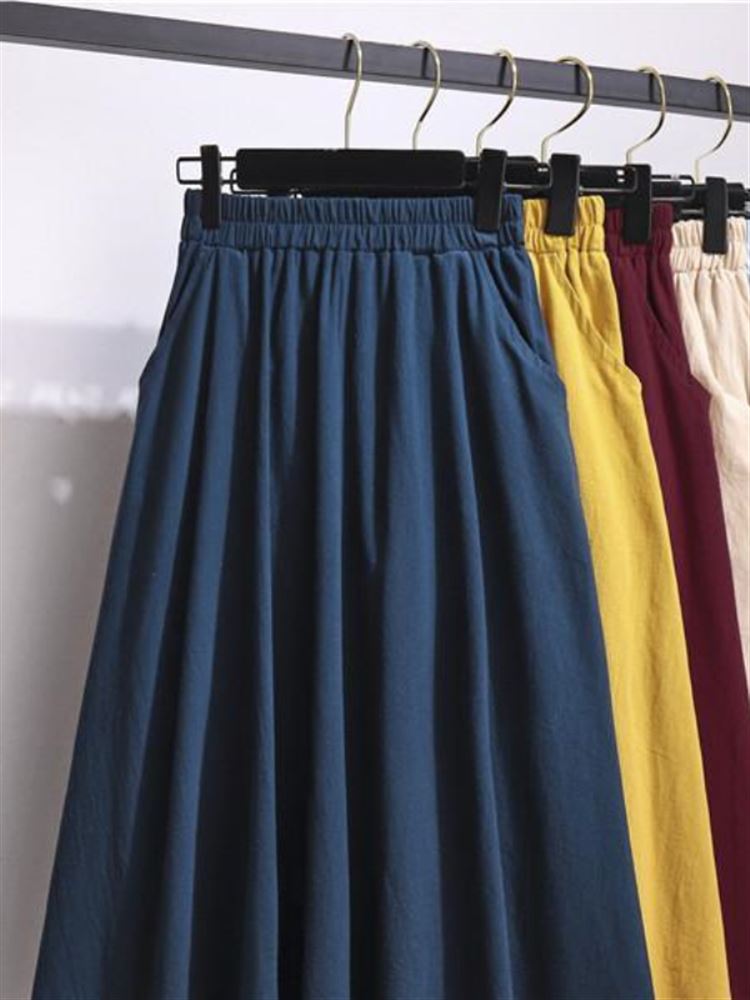 Yeni 2024 Yüksek Bel Pamuklu K - A-Line Skirt Midi incelemesi ve fiyatı