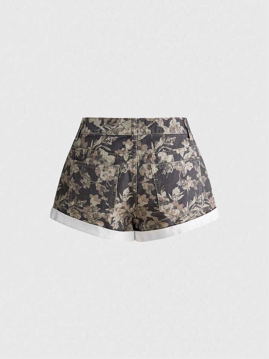 Kadın Kot Şort Çiçek Desenli Y - Denim Shorts Women incelemesi ve fiyatı