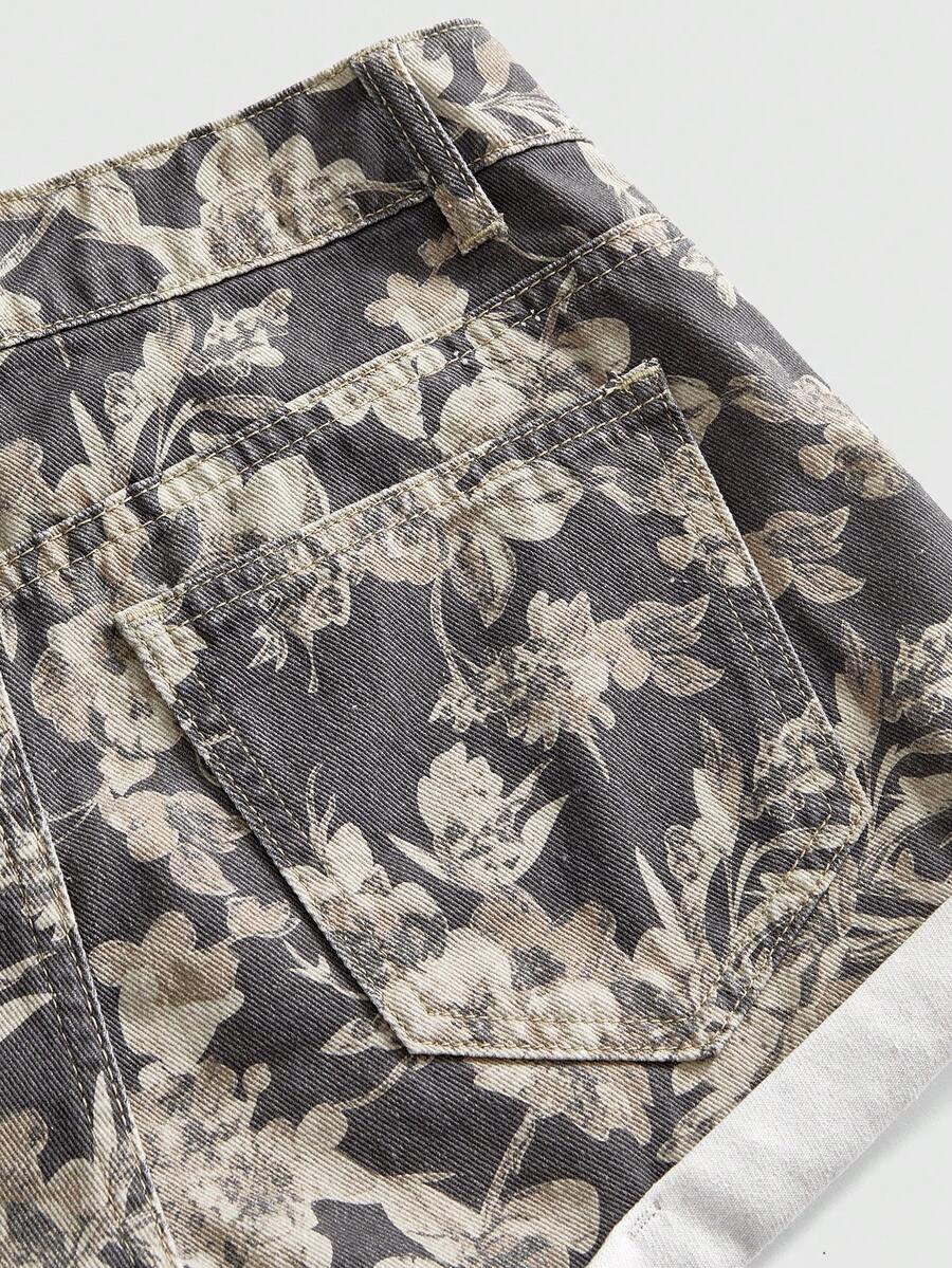 Kadın Kot Şort Çiçek Desenli Y - Denim Shorts Women incelemesi ve fiyatı