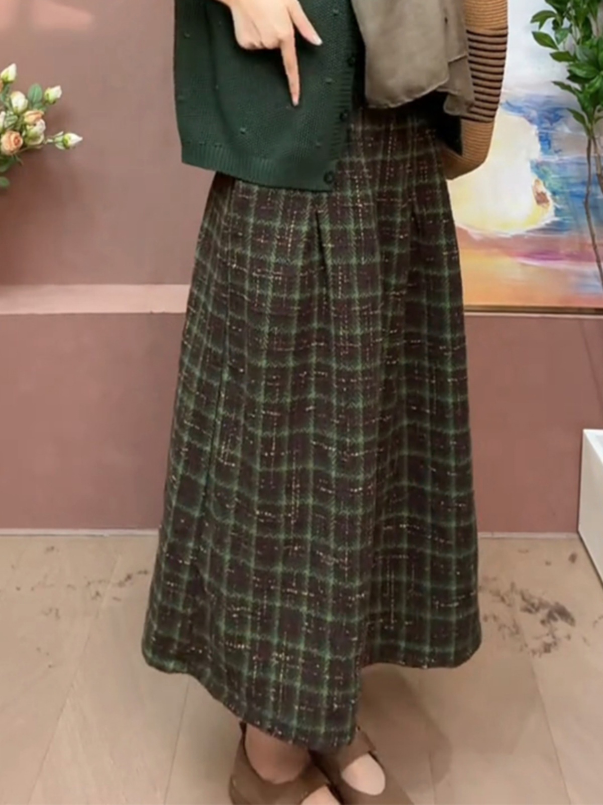 Retro Kalınlaştırılmış Yünlü A - A-Line Skirt Midi incelemesi ve fiyatı