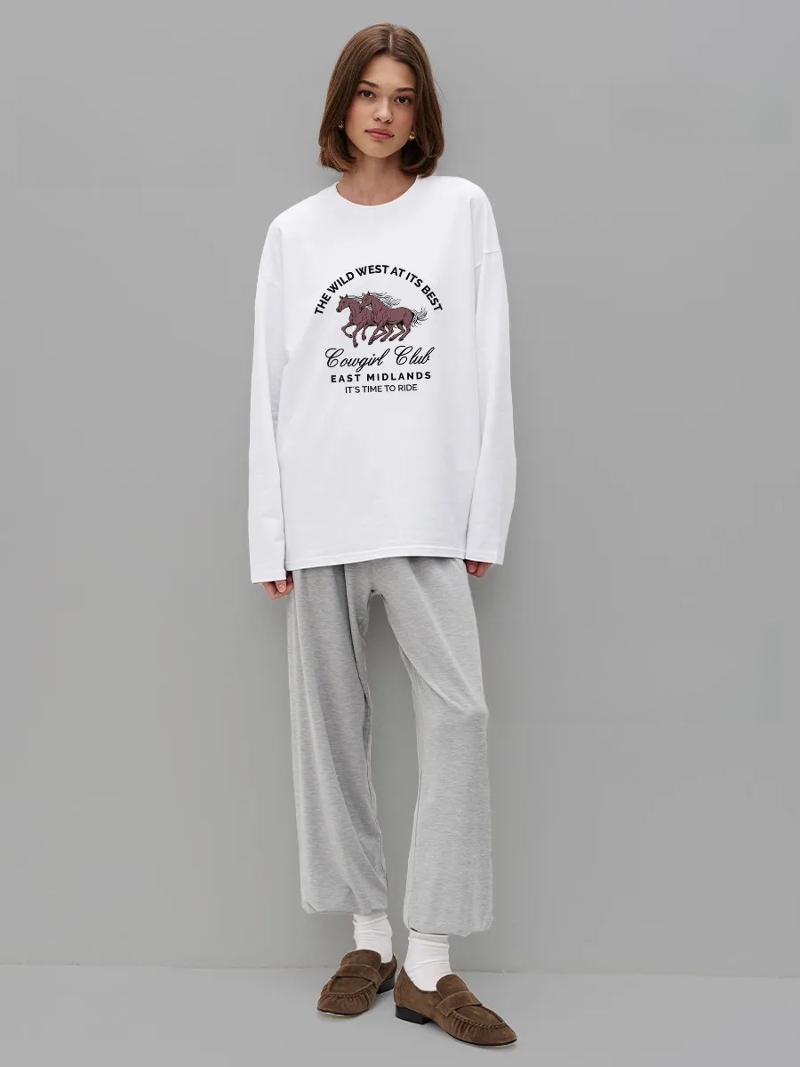 %100 Pamuklu At Baskılı Tişört - Women'S Fashion Wild West incelemesi ve fiyatı