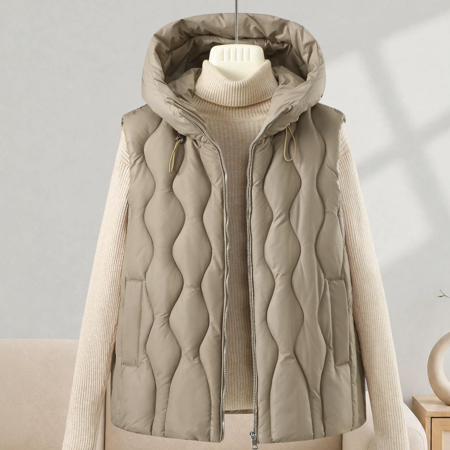 Kısa Kalın Kabarık Yelek Düz R - Puffer Vest Fashion Women incelemesi ve fiyatı