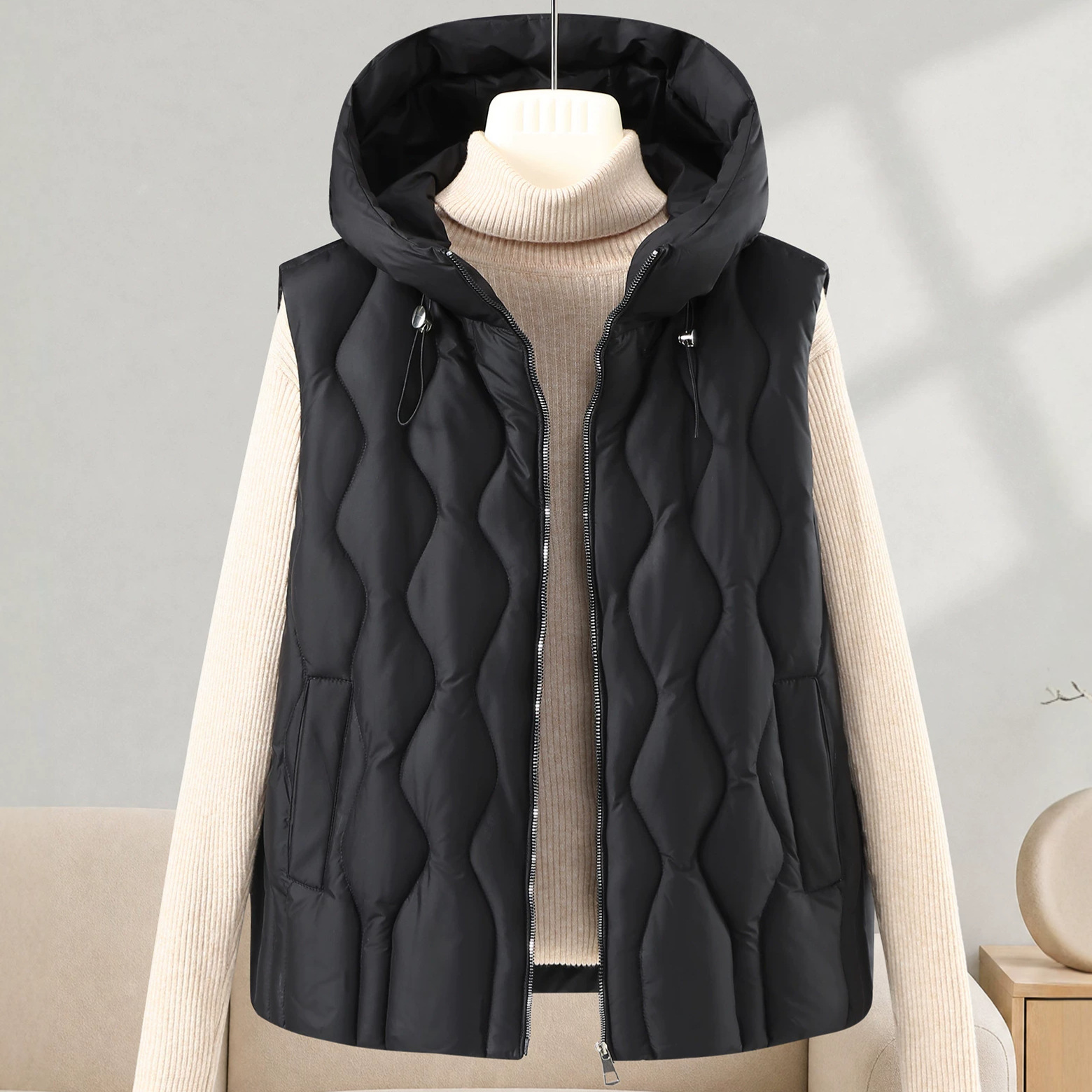 Kısa Kalın Kabarık Yelek Düz R - Puffer Vest Fashion Women incelemesi ve fiyatı