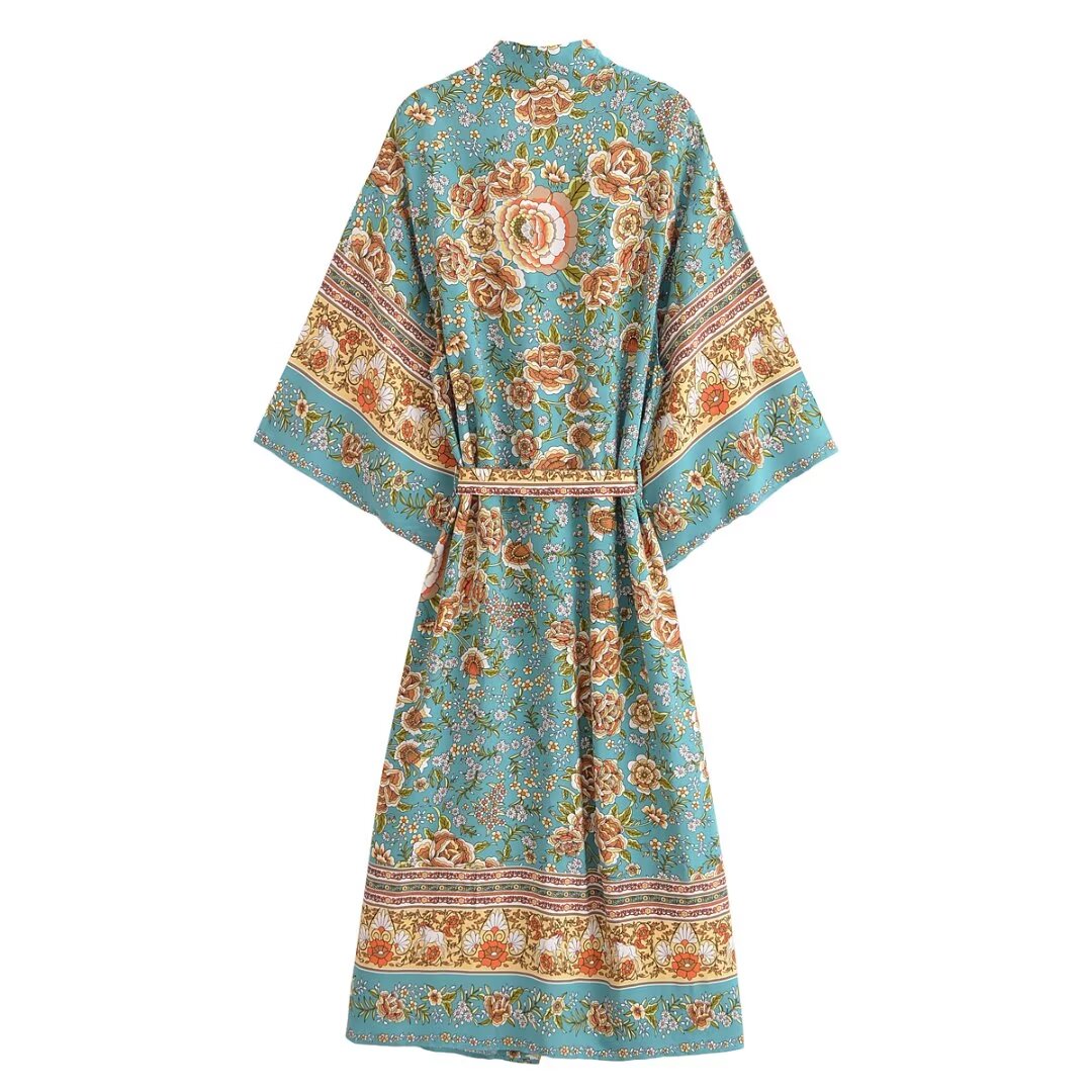 Tatil Kadın Yeşil Çiçek Baskıl - Kimono Cardigan Women incelemesi ve fiyatı