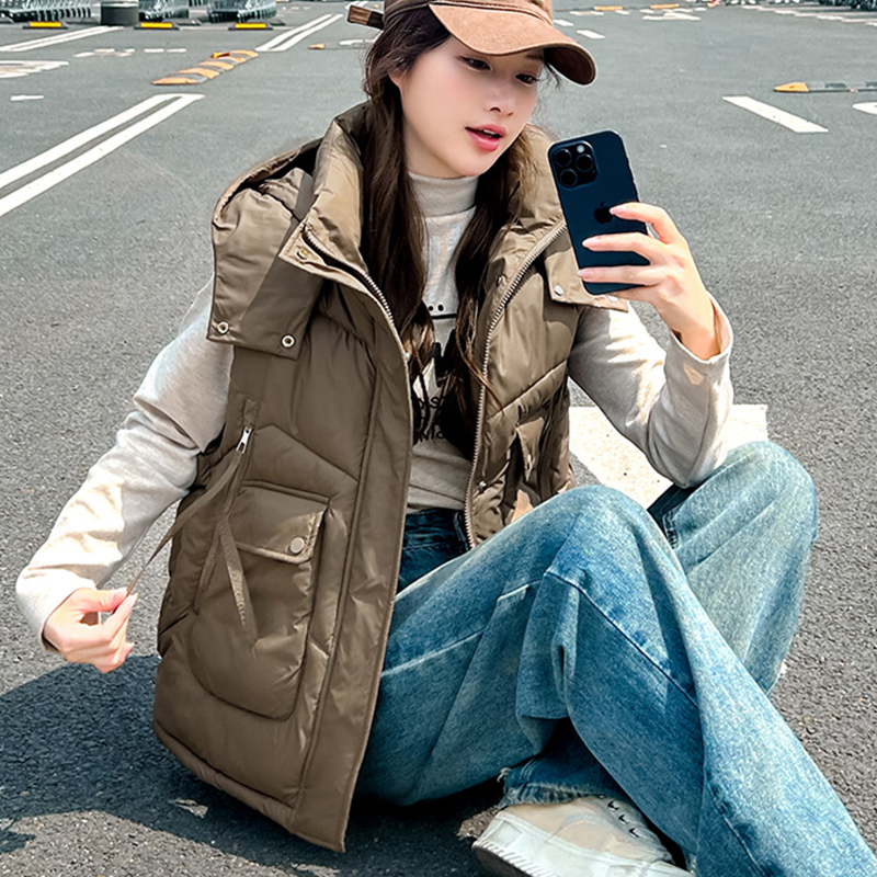 2025 Büyük Cepli Bol Kapüşonlu - Puffer Vest Fashion Women incelemesi ve fiyatı