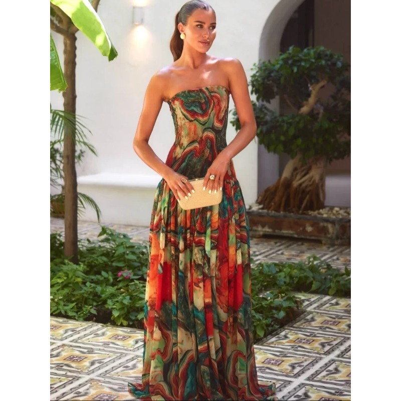 Pileli Bel Straplez Elbise Kad - Women Fashion Gown incelemesi ve fiyatı