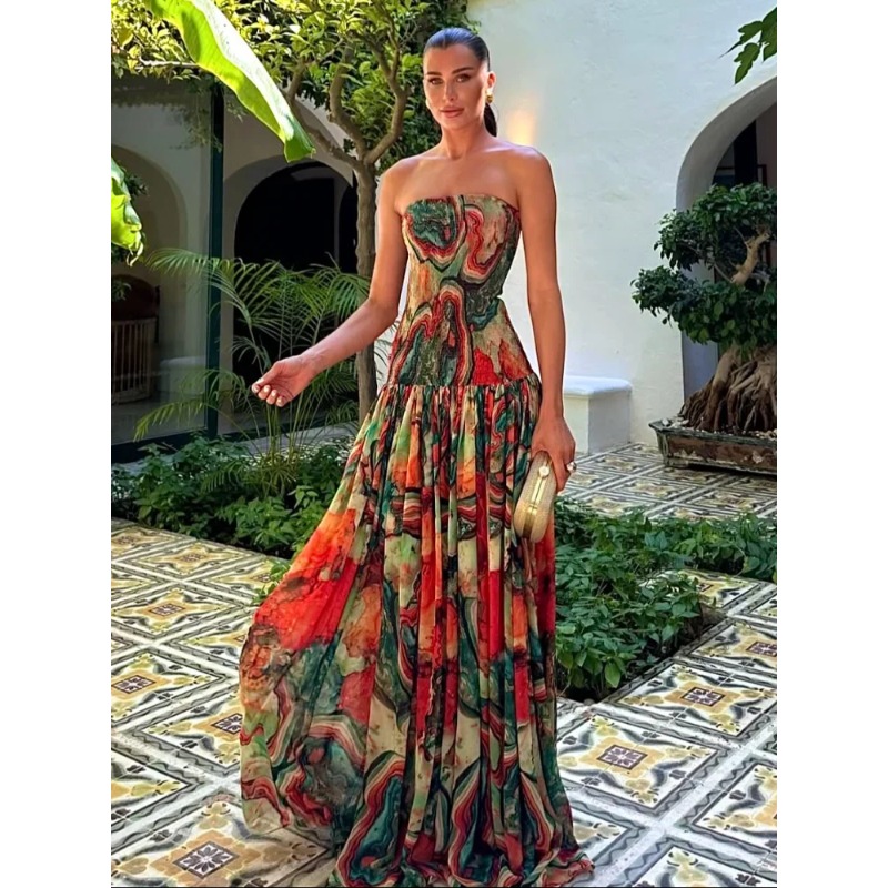 Pileli Bel Straplez Elbise Kad - Women Fashion Gown incelemesi ve fiyatı