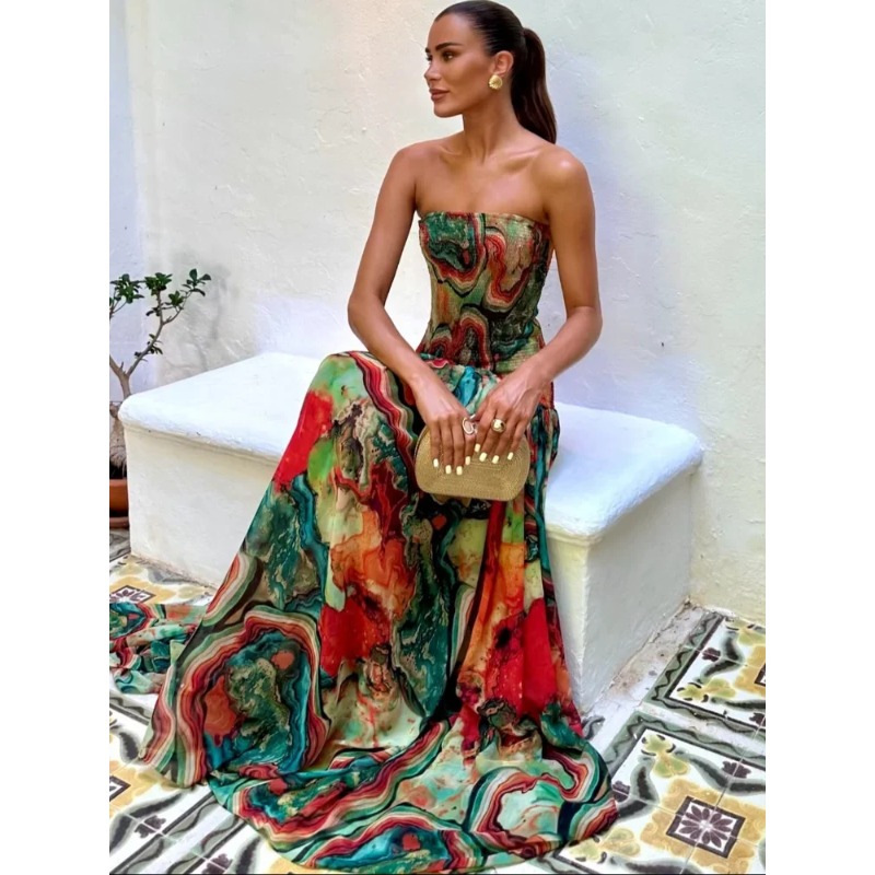 Pileli Bel Straplez Elbise Kad - Women Fashion Gown incelemesi ve fiyatı