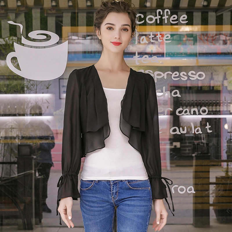 Kadınlar Fırfırlı Kol ince şif - Kimono Cardigan Women incelemesi ve fiyatı