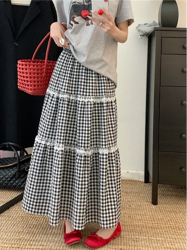 Artı Boyutu Tatlı Dantel Ekose - A-Line Skirt Midi incelemesi ve fiyatı