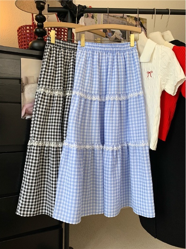 Artı Boyutu Tatlı Dantel Ekose - A-Line Skirt Midi incelemesi ve fiyatı