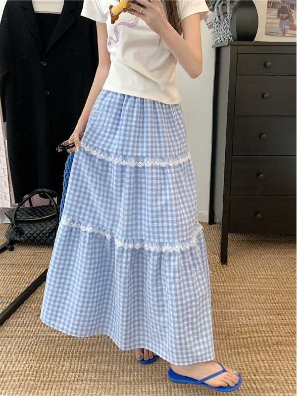 Artı Boyutu Tatlı Dantel Ekose - A-Line Skirt Midi incelemesi ve fiyatı