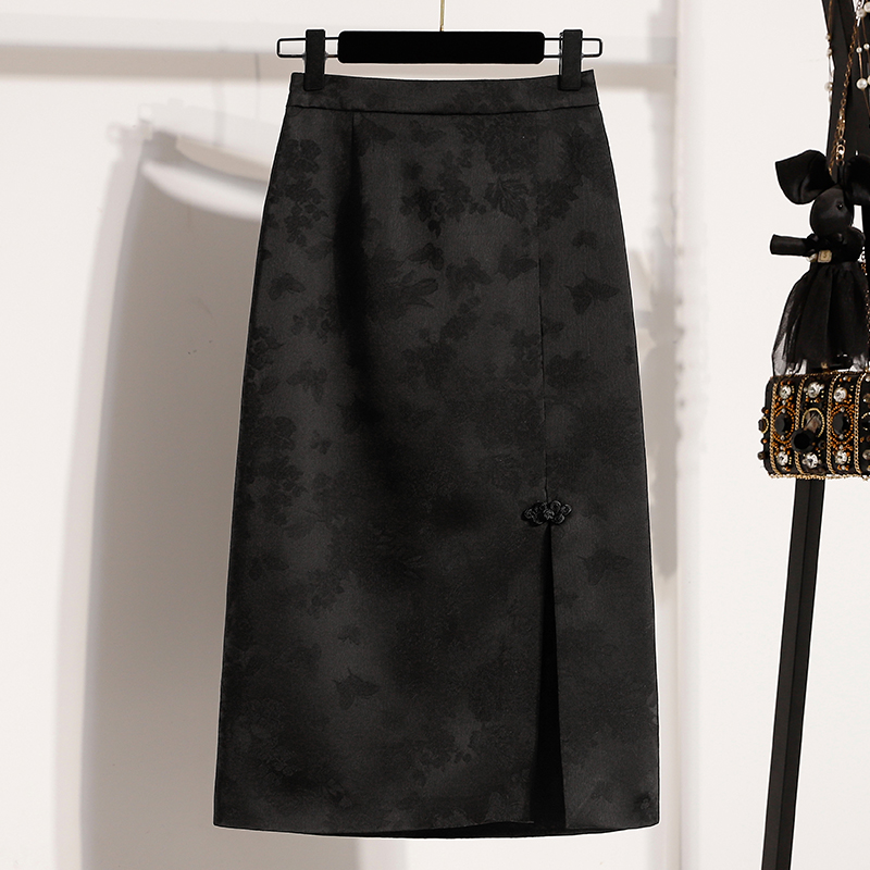 Yeni Çin Stili Yüksek Bel Yırt - A-Line Skirt Midi incelemesi ve fiyatı