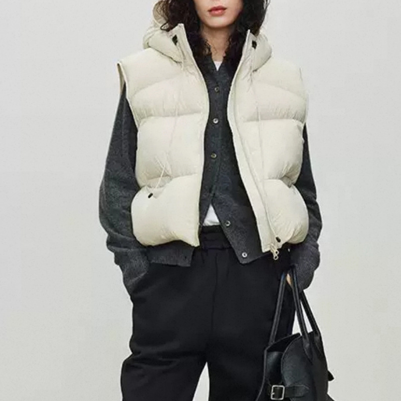 Kadınlar Beyaz Ördek Tüyü Yele - Puffer Vest Fashion Women incelemesi ve fiyatı