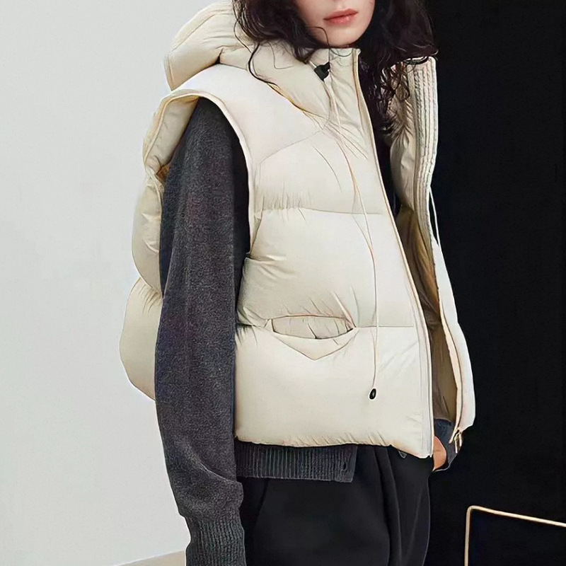 Kadınlar Beyaz Ördek Tüyü Yele - Puffer Vest Fashion Women incelemesi ve fiyatı