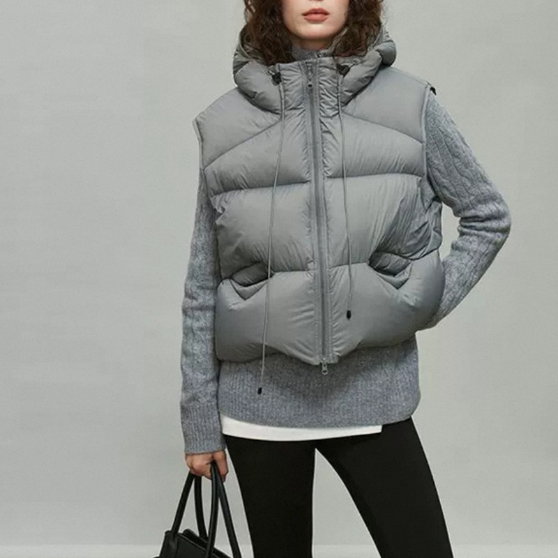 Kadınlar Beyaz Ördek Tüyü Yele - Puffer Vest Fashion Women incelemesi ve fiyatı